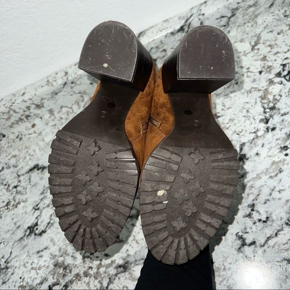 - A.n.a Womens Rancho Motorcycle Boots Block Heels Used - Picture 6 of 9